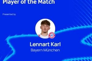 先拔头筹，官方：17岁小将卡尔当选拜仁4-0布鲁日全场最佳